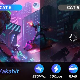 HBE-CAT6 against CAT 5 — 550 MHz, 10 Gbps, RJ45, 26 AWG