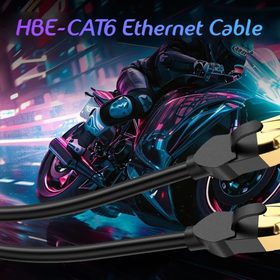 HBE-CAT6 Ethernet cable running to a display
