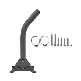 HBE-J-ARM-18 J-arm mount with the included hose clamps, lag screws and grounding screw