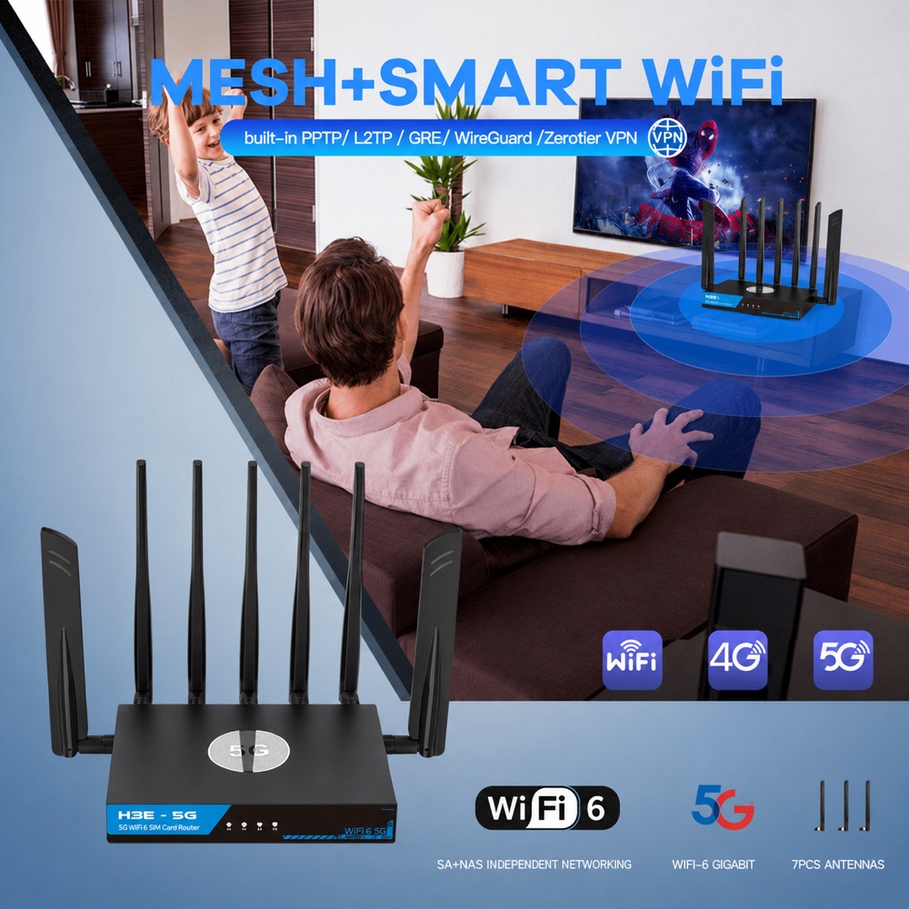 MESH + smart Wi-Fi with built-in PPTP / L2TP / GRE / WireGuard / ZeroTier VPN