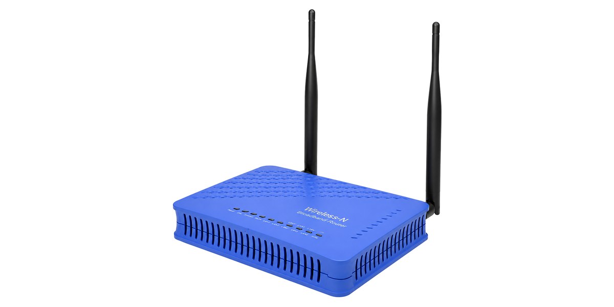 A DSL modem router with twin antennas