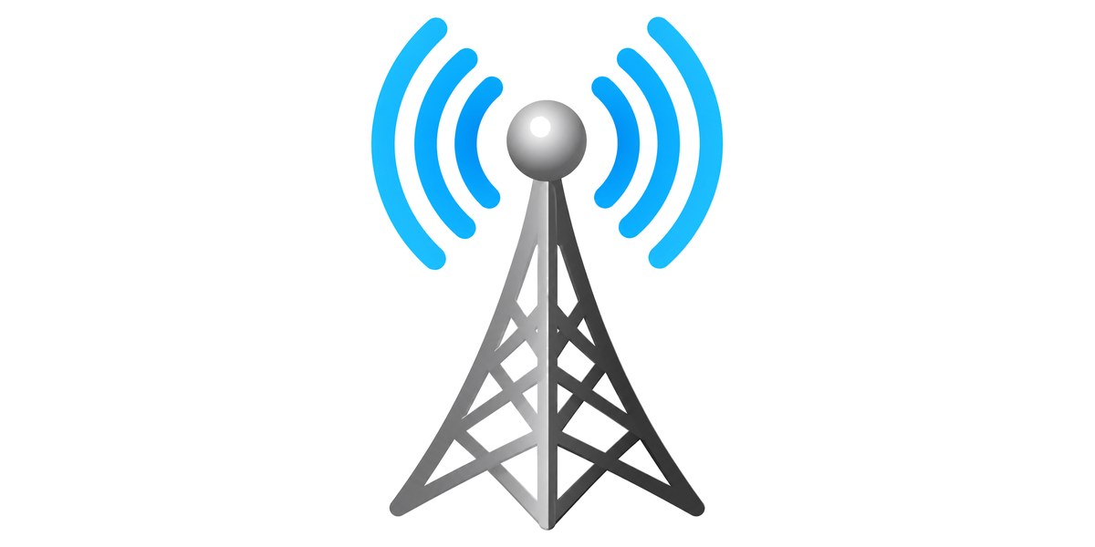 A wireless broadcast tower radiating signal