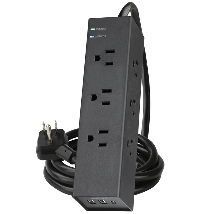 Prime PBSUC404 9 Outlet 3000 Joule Surge Protector with USB Charging and 8ft Cord