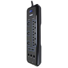 Prime PB523118 8 Outlet 3600 Joule Multimedia Surge Protector with 2-Port USB Charger