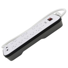 Prime PB523120 8 Outlet 2400 Joule Multimedia Surge Protector with 2-Port USB Charger