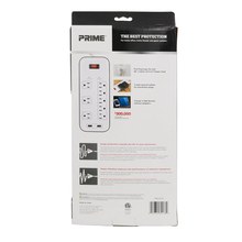 Prime PB523120 8 Outlet 2400 Joule Multimedia Surge Protector with 2-Port USB Charger