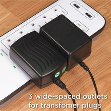 Prime PB523120 8 Outlet 2400 Joule Multimedia Surge Protector with 2-Port USB Charger