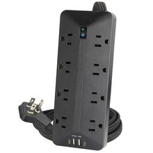 Prime PBSUC410 8 Outlet 3500 Joule Surge Protector with USB Charging and 12ft Cord
