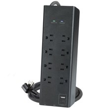 Prime PBSUFC408 8 Outlet 3000 Joule Surge Protector with USB Charging, Coaxial protection and 6ft Cord