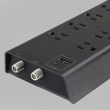 Prime PBSUFC408 8 Outlet 3000 Joule Surge Protector with USB Charging, Coaxial protection and 6ft Cord