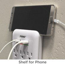 Prime PBUSB346S 6 Outlet 1200 Joule Surge Tap with 2-Port 3.4A USB Charger