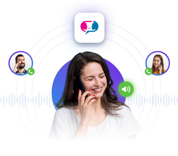A user on a clear HD call, with the connection shown as an audio waveform