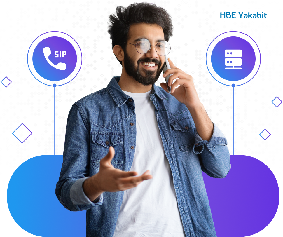 A mobile user connected over SIP to the business phone system