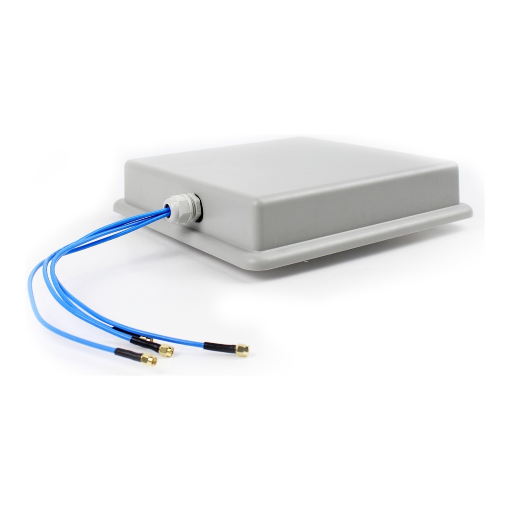 HBE-5G 4X4 MIMO antenna front view with the four built-in SMA cables