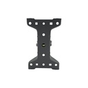 Back of the HBE-J-ARM-18 base plate &mdash; the lag-screw and bolt holes it mounts through