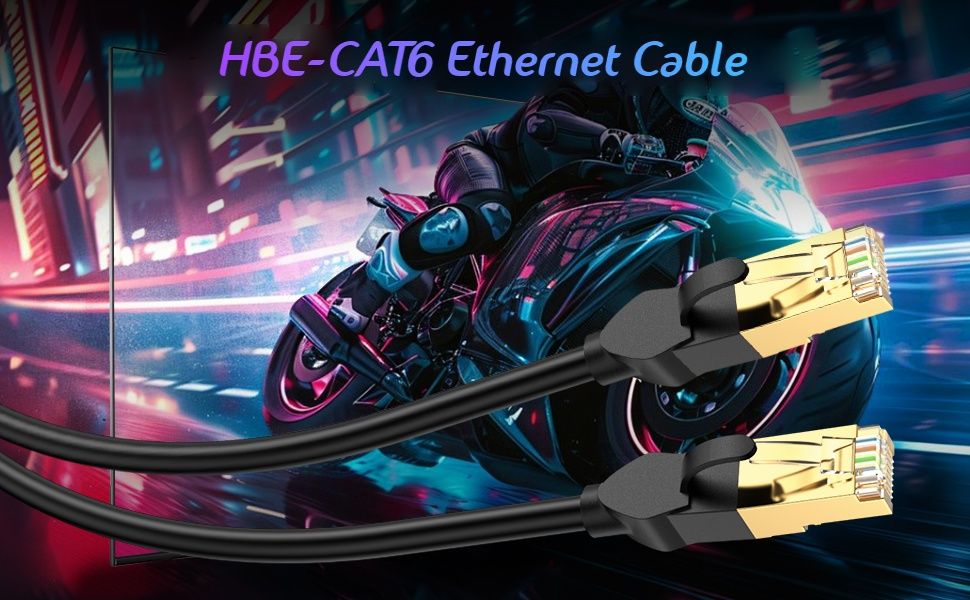 HBE-CAT6 Ethernet cable running to a display