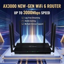 AX3000 dual-band Wi-Fi 6 router — up to 3000 Mbps for lag-free streaming, stable gaming and many devices at once
