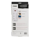 Prime PB523120 8 Outlet 2400 Joule Multimedia Surge Protector with 2-Port USB Charger