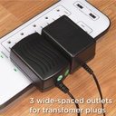 Prime PB523120 8 Outlet 2400 Joule Multimedia Surge Protector with 2-Port USB Charger