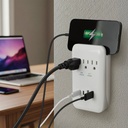 Prime PBSUC418 3 Outlet 980 Joule Surge Protector with 2 USB-C &amp; 2 USB-A 17W Charging Ports and Phone Shelf