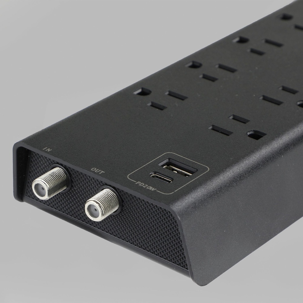 Prime PBSUFC408 8 Outlet 3000 Joule Surge Protector with USB Charging, Coaxial protection and 6ft Cord