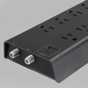 Prime PBSUFC408 8 Outlet 3000 Joule Surge Protector with USB Charging, Coaxial protection and 6ft Cord