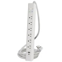 6 Outlet 1500 Joule Surge Protector with USB Charging and 6ft Cord