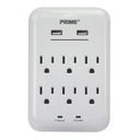 6 Outlet 1200 Joule Surge Tap with 2-Port 3.4A USB Charger