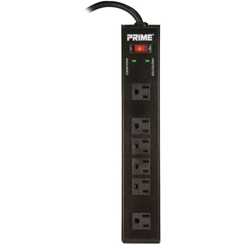 6 Outlet 1150 Joule Metal Surge Protector with 15ft Cord