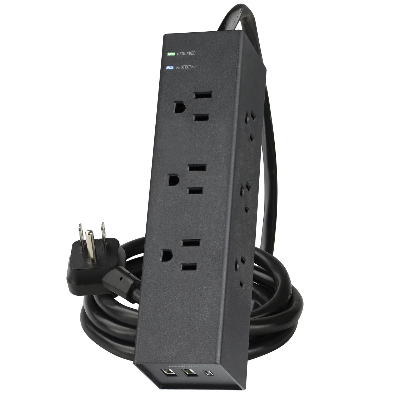 Prime PBSUC404 9 Outlet 3000 Joule Surge Protector with USB Charging and 8ft Cord
