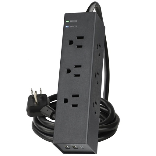 9 Outlet 3000 Joule Surge Protector with USB Charging and 8ft Cord